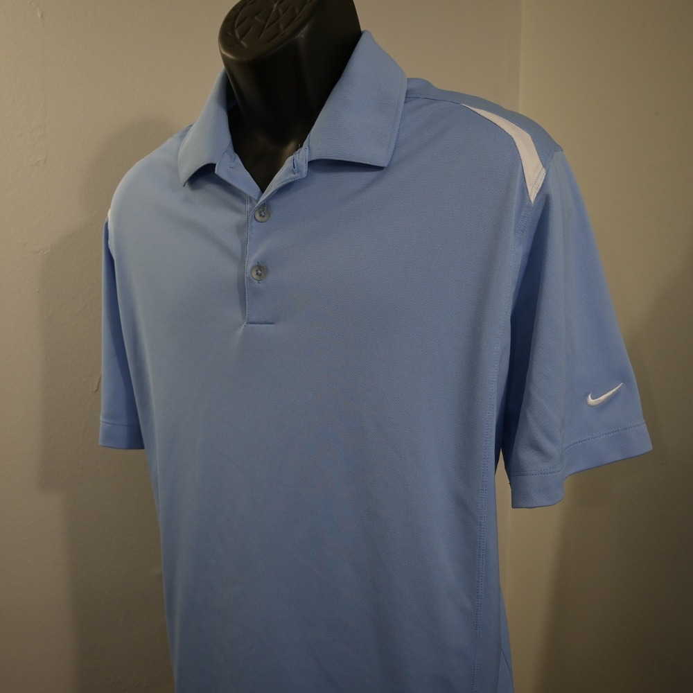 Nike Golf Polo Mens XL Blue Dri-Fit Short Sleeve Performance Wicking
